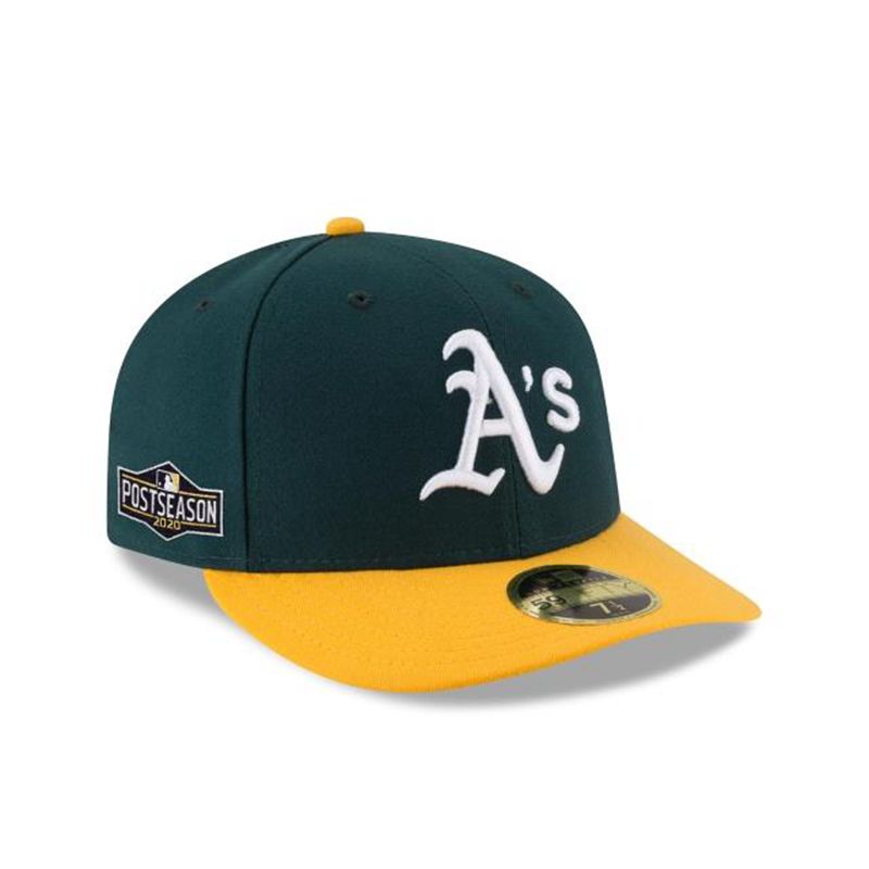 MLB Oakland Athletics Postseason Side Patch Low Profile 59Fifty Fitted (GSB7028) - Green New Era Caps